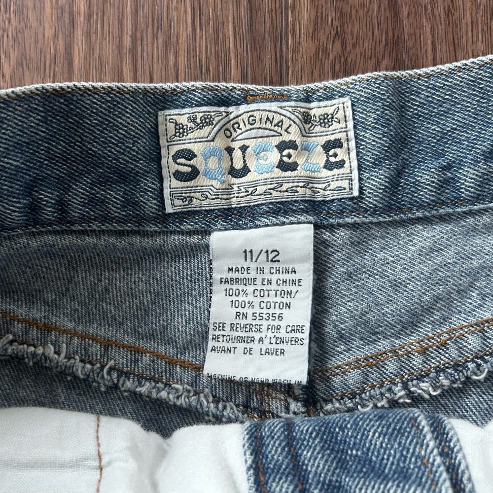 Y2K SQUEEZE JEANS Mini Button Skirt High Rise Indie Sleeze Grunge | Sz 11 / 12 - Picture 2 of 8